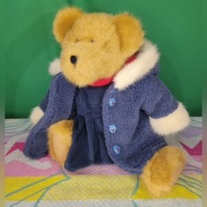 Boyds Bear 904021 Karina Burrbruin Blue Coat Hood Jointed Plush Teddy 16" Dress
